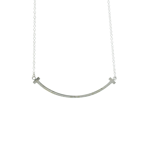 Tiffany Tiffany T Smile Small Necklace White Gold (18K) No Stone WomenMen Fa...